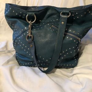 Michael Kors Teal Blue Studded Tote